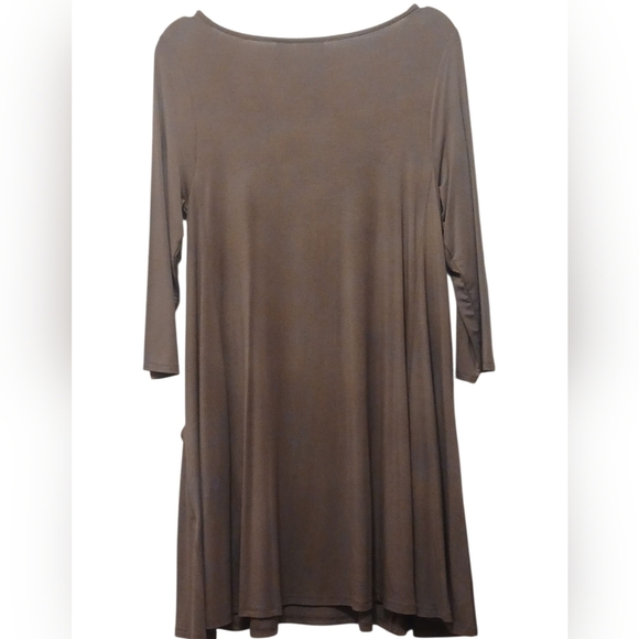 Sigrid Olsen - NWT, TaupeDress W/ Pockets, Boat Neck, 3/4 Sleeves, Size Medium - Picture 3 of 8